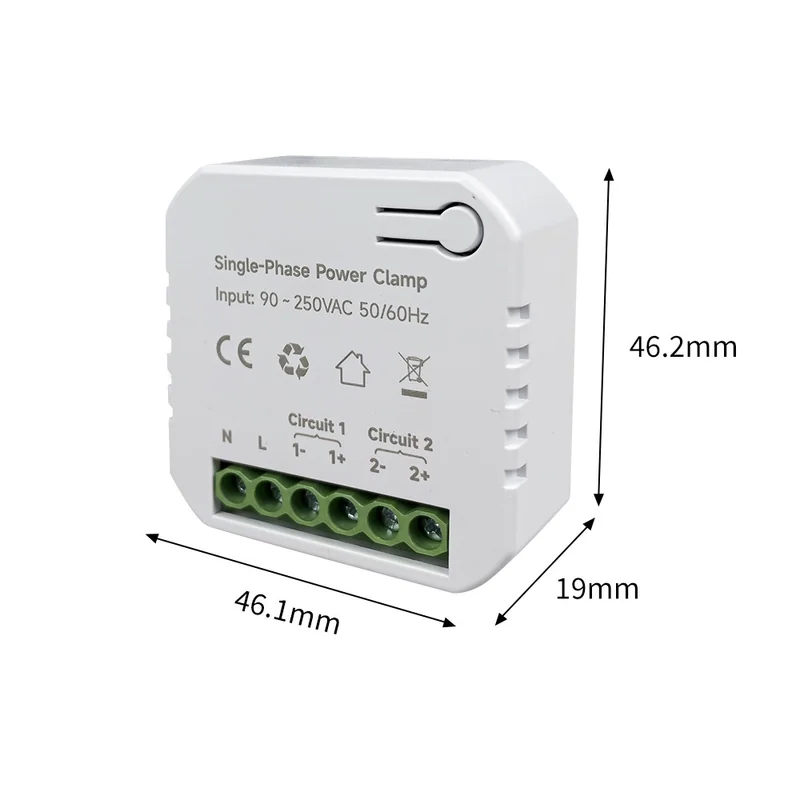 PC311-Z-TY power clamp dimension drawing with 46.1mm, 46.2mm and 19mm measurements marked