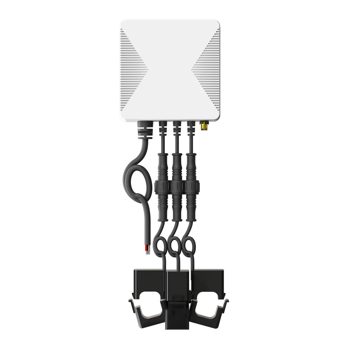 PC321-Z-TY ZigBee clamp meter shown from directly above with its CT clamps and wiring hanging below