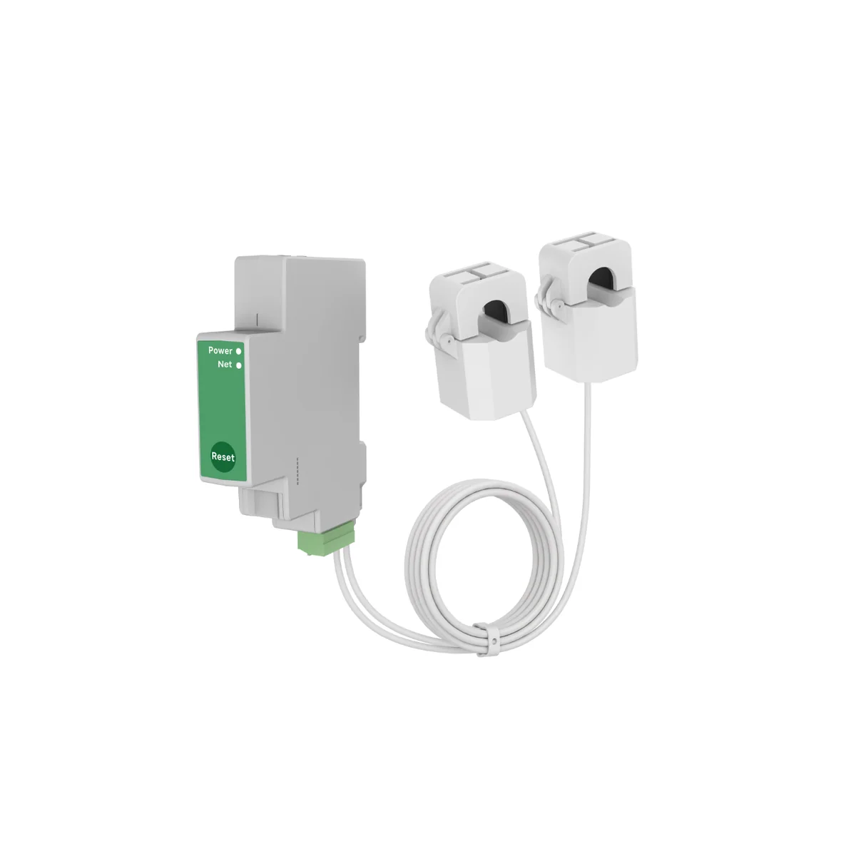 PC4711-W UniClip Open single-phase meter in grey DIN-rail housing with two open-type CT clamps