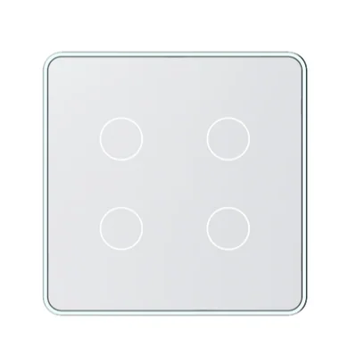 SLC628 in-wall touch switch, a square light grey panel with four round touch buttons in a two by two layout