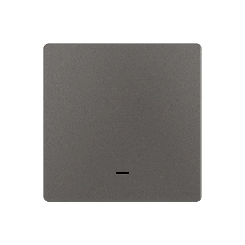 SLC638-Z-TY single-gang ZigBee wall switch in grey, one rocker panel with an indicator slot