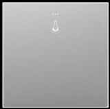 SLC638 single-gang version of the grey glass in-wall lighting switch with one backlit bulb button
